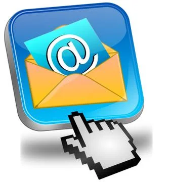 E-Mail Button with cursor Stock Illustration