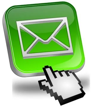 E-Mail Button with Cursor Stock Illustration