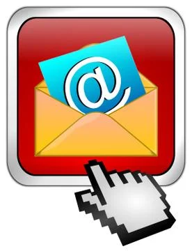 E-Mail Button with Cursor Stock Illustration