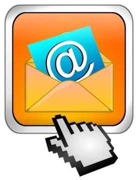 E-Mail Button with Cursor Stock Illustration