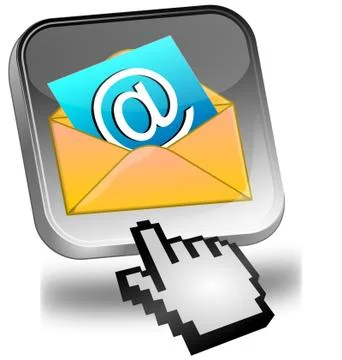 E-Mail Button with Cursor Stock Illustration