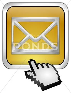 E-Mail Button with Cursor Stock Photos