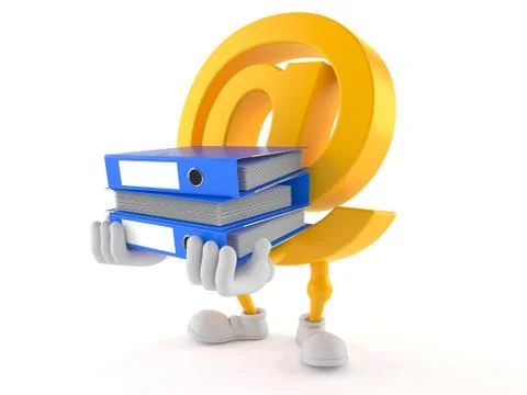 E-mail character carrying ring binders Stock Illustration