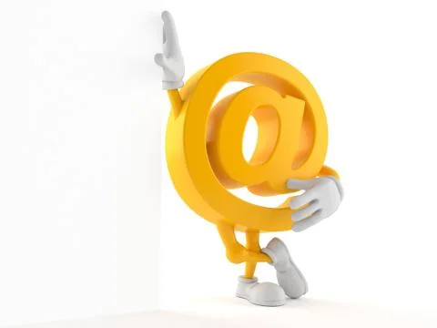 E-mail character lean on wall Stock Illustration