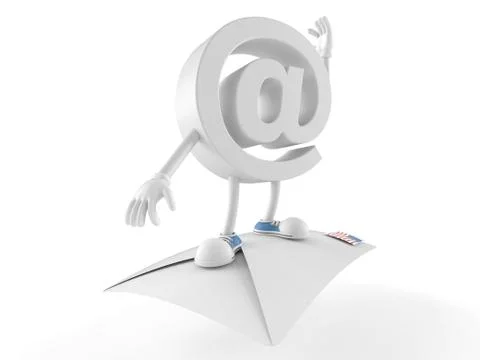 E-mail character with letter Stock Illustration