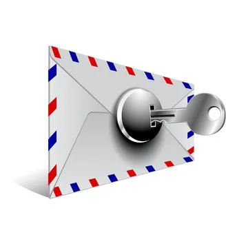 E-mail concept on white background. E-mail security. Stock-Illustration