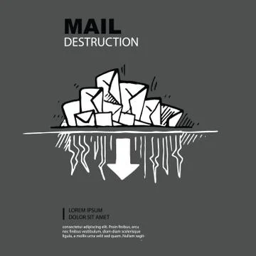 E-mail destruction Stock Illustration