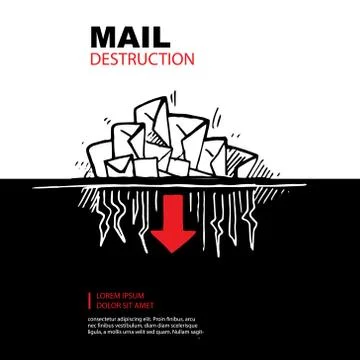 E-mail destruction Stock-Illustration