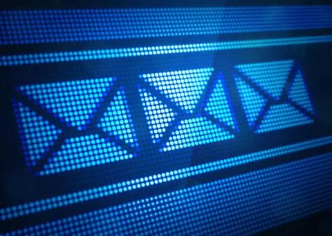 E mail digital screen 3d illustration Stock Illustration
