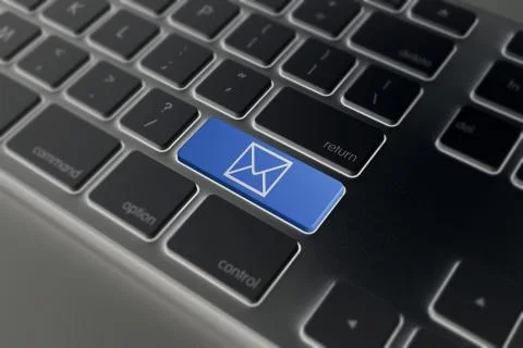 E-mail envelope in a computer key Stock Illustration