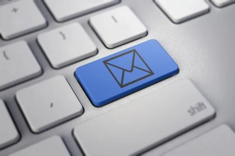 E-mail envelope in a computer key Stock Illustration
