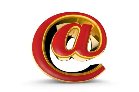 E-mail gold symbol. 3D render illustration. Isolated over white. Stock Illustration