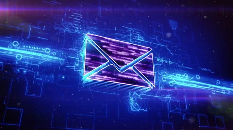 E-mail icon on abstract blue background Stock Footage 63461888