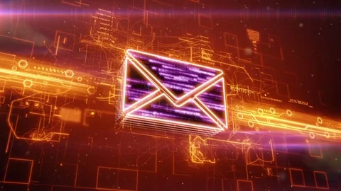 E-mail icon on abstract red background Stock Footage 72197909