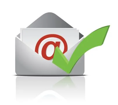 E mail icon and validation illustration design Stock Illustration