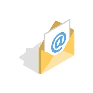 E-mail icon, isometric 3d style Stock-Illustration