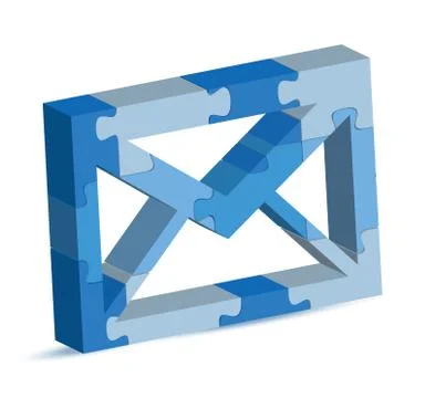 E-mail icon in puzzle Stock Illustration