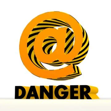 @ e-mail icon with warning pattern Stock Illustration