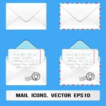 E-Mail Icons Set. Vector Illustrazione stock