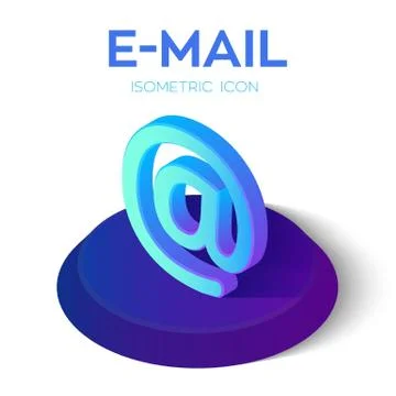 E-mail Isometric Icon. 3D Isometric email Sign. Created For Mobile, Web, Deco Stock Illustration