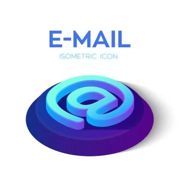 E-mail Isometric Icon. 3D Isometric email Sign. Created For Mobile, Web, Deco Stock Illustration
