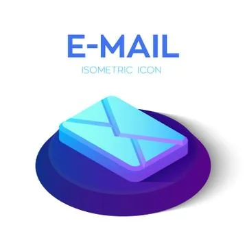 E-mail Isometric Icon. 3D Isometric email Sign. Created For Mobile, Web, Deco Stock Illustration