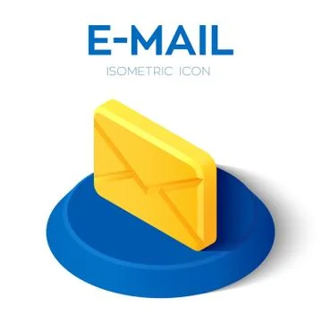 E-mail Isometric Icon. 3D Isometric email Sign. Created For Mobile, Web, Deco Stock Illustration