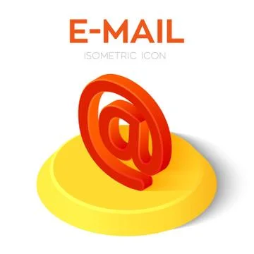 E-mail Isometric Icon. 3D Isometric email Sign. Created For Mobile, Web, Deco Stock Illustration