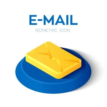 E-mail Isometric Icon. 3D Isometric email Sign. Created For Mobile, Web, Deco Stock Illustration