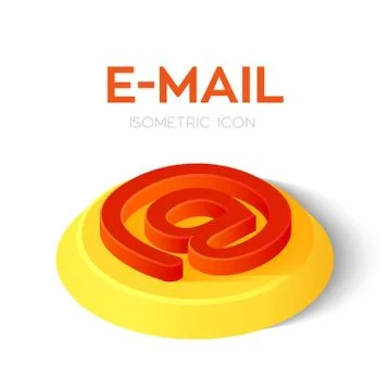 E-mail Isometric Icon. 3D Isometric email Sign. Created For Mobile, Web, Deco Stock Illustration