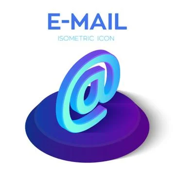 E-mail Isometric Icon. 3D Isometric email Sign. Created For Mobile, Web, Deco Stock Illustration