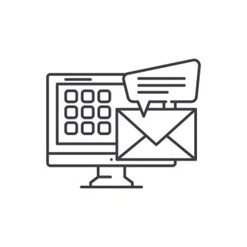 E mail line icon concept. E mail vector linear illustration, symbol, sign Stock Illustration