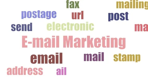 E Mail Marketing Animated Simple Word Cloud Isolated Stock Footage 103660350