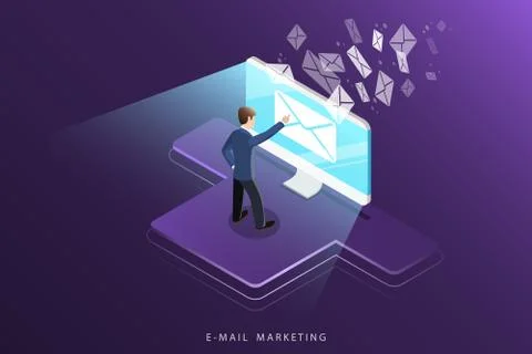 E-mail marketing isometric vector concept Stock Illustration