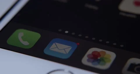 E-Mail Message Icon Notification on Smart Phone Device. Stock Footage 143457316