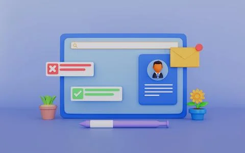 E-mail message, Mail notification, Mail service, New mail and spam concept Stock Illustration