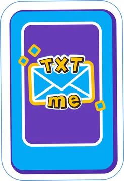E-mail message text me on phone screen. Sticker of smartphone for messenger Stock Illustration