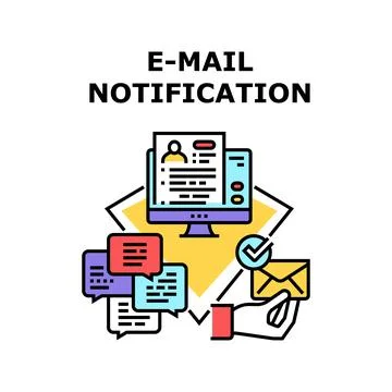 E-mail Notification Vector Concept Color Illustration Stock Illustration
