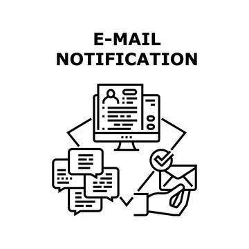 E-mail Notification Vector Concept Color Illustration Stock Illustration