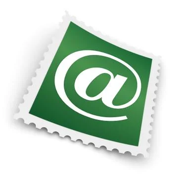 E mail postage stamp concept 3d illustration Illustration