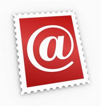 E mail postage stamp concept 3d illustration Illustration