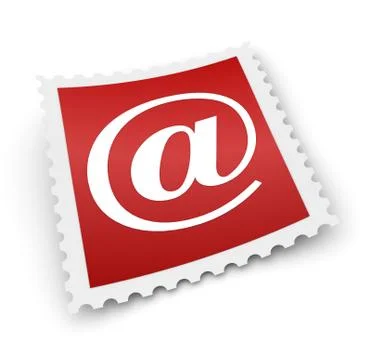 E mail postage stamp concept 3d illustration Stock Illustration