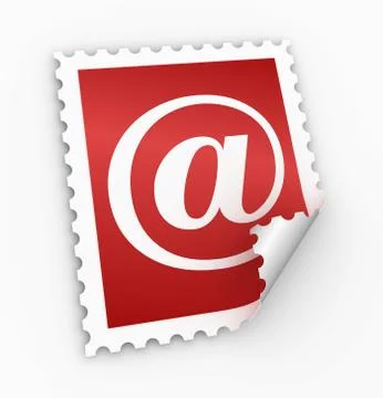 E mail postage stamp concept 3d illustration Illustration