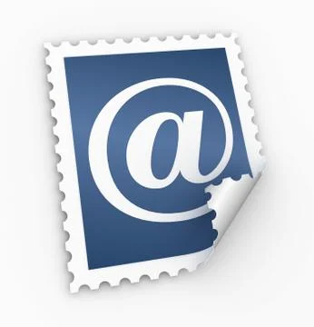 E mail postage stamp concept  3d illustration Stock Illustration