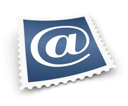 E mail postage stamp concept  3d illustration Stock Illustration