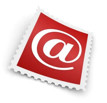 E mail postage stamp concept  3d illustration Stock Illustration
