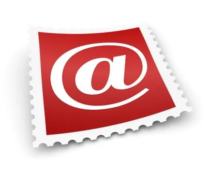 E mail postage stamp concept  3d illustration Stock Illustration