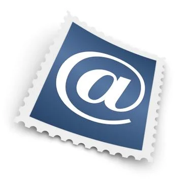 E mail postage stamp concept  3d illustration Illustration