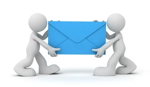 E mail postal worker concept  3d illustration Stock Illustration