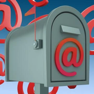E-mail postbox shows inbox and outbox mail 스톡 일러스트